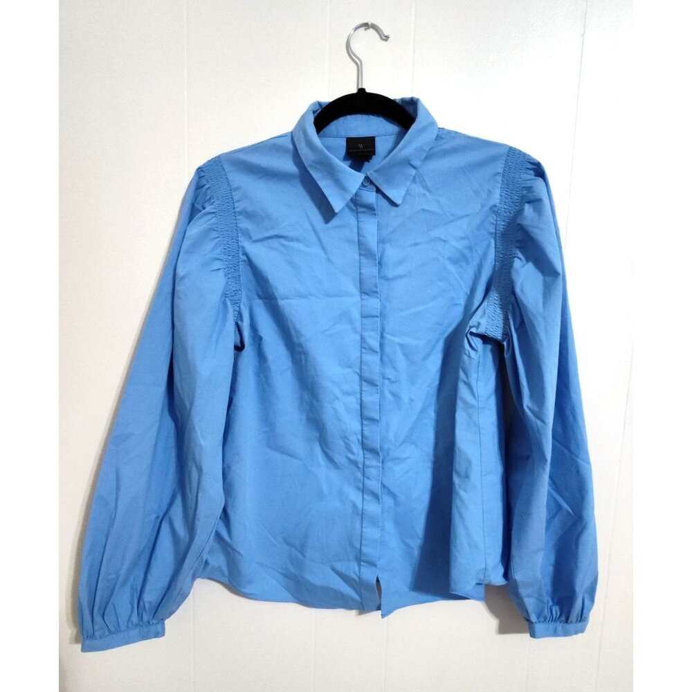 Worthington Women’s Worthington Blue Puff Long Sleeve Blouse Size M